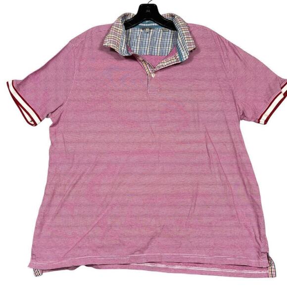 Ted Baker Other - Ted Baker London Red Microstripe Polo Shirt Size 7 (XL)